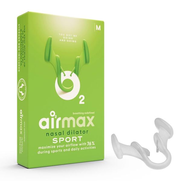 Airmax Unisex Sport Nasal Dilators One-Pack - Easy, Safe, and Comfortable Breathing Aid - Improves Airflow - Transparent - Medium