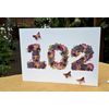 Personalised 102 Birthday Card, Pressed Flower PRINT