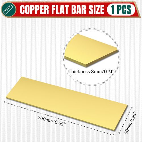 Uxney Brass Flat Bar，5/16"Thickness x 2"Width x 8"Length Brass Bar Stock，Brass Rods for Crafts,Models, Repairs, Electrical