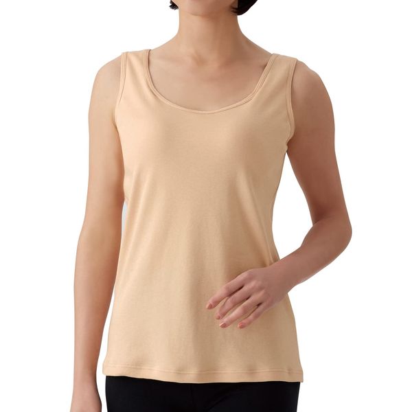 Selvan 100% Cotton Smooth Bra Tank Top Beige L