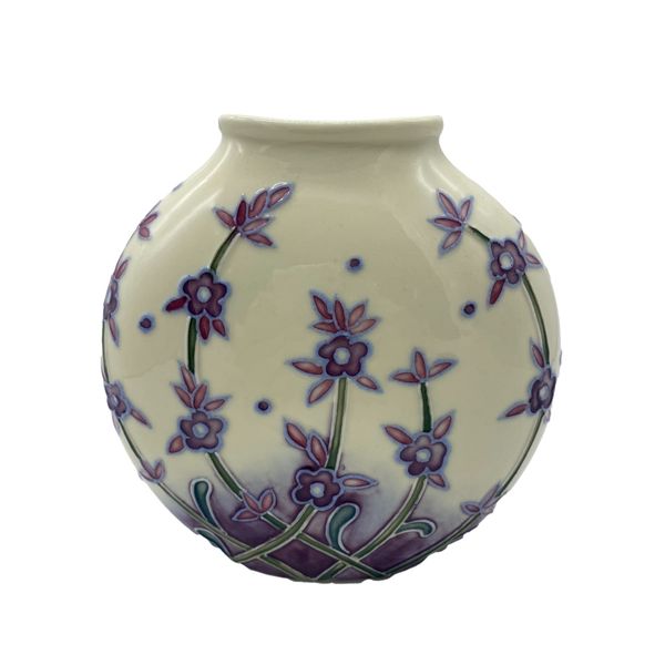 Lavender Design 6 inch flat vase