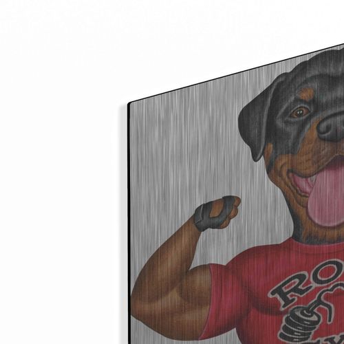 Luxe Metal Art 'Rottweiler Rott Gym' by Danny Gordon Art, Metal Wall Art, 16"x12"