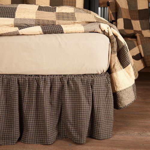 VHC Brands Kettle Grove Bedroom Decor, King Bed Skirt, Black, 78x80x16