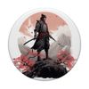 Japanese Warrior with a Samurai Topknot on a Mountain PopSockets with Interchangeable PopGrip