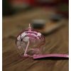 Falytemow Japanese Wind Chimes Romantic Cherry Wind Bells Handmade Glass Japanese Style Pendant for Birthday Gift Outdoor or Indoor Home Decors (1, Red)