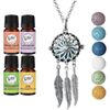 Dream Catcher Necklace Essential Oil Diffuser Aromatherapy Gift Set w/ Oils
