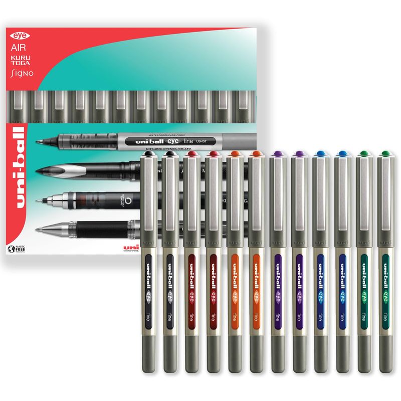 uni-ball EYE - UB-157 Rollerball Pens - 0.7mm Nib - In Gift Box ...