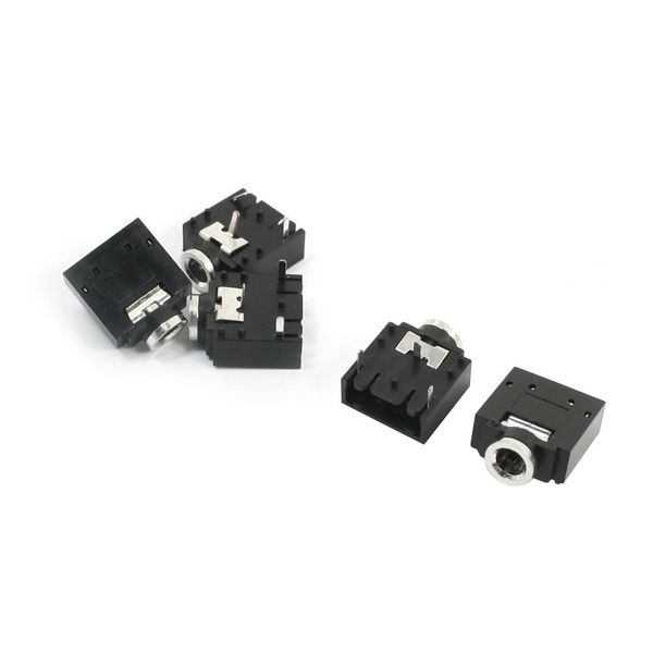 sourcing map PCB Panel Mount 3.5mm Female Audio Earphone Jack Socket Connector 5pcs