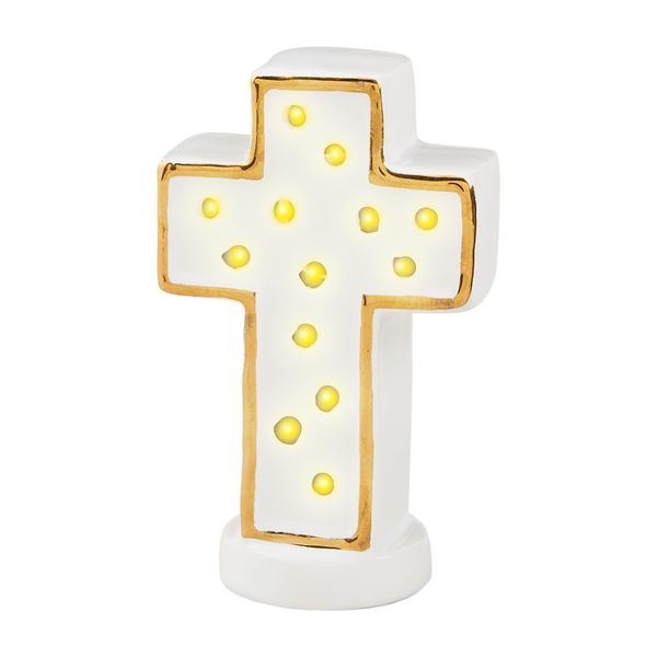 Mud Pie Light Up Cross Sitter; 4 1/4" x 2 1/2"