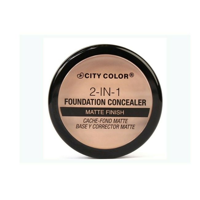 City Color 2 in 1 Foundation Concealer Matte finish "Light" Free Ship 53-HU152