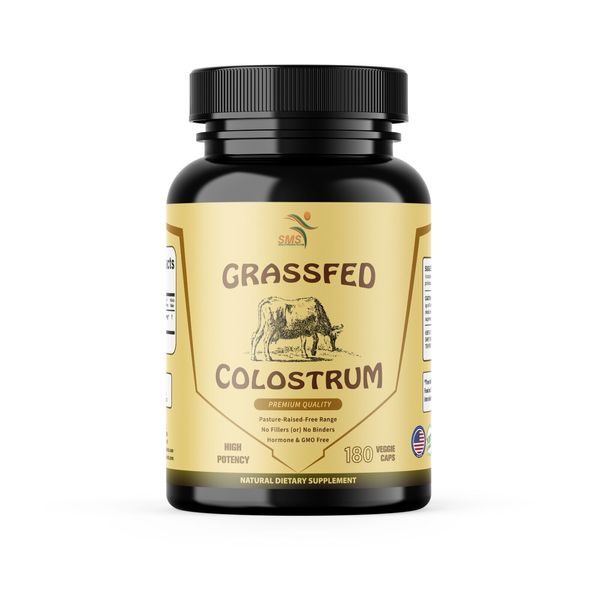 Desiccated Beef Colostrum, 100% Organic GrassFed Undefatted 180 Capsules