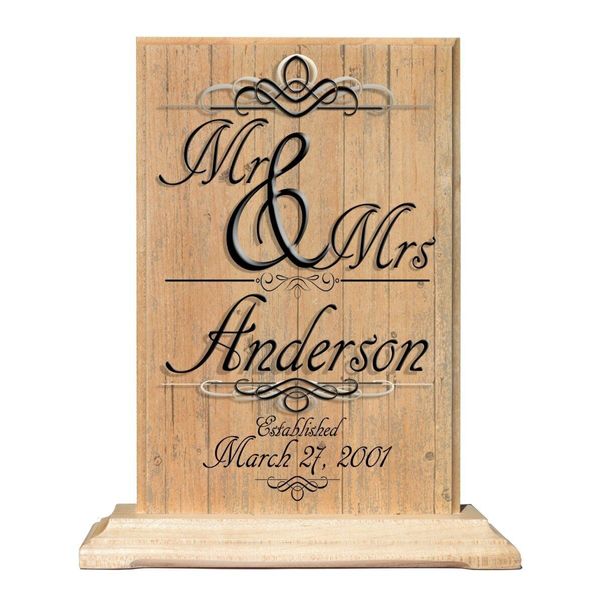 Personalized Mr. & Mrs Wedding Gift Family Name Established Date Gift