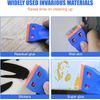 2 Pcs Plastic Razor Blade Scraper and 12 Pcs Blades, Remove Label Decal Tool,For