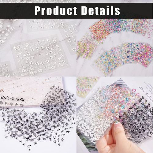 TSLRSA 60 Fogli Adesivi Unghie,Decalcomanie 3D Ultraleggere Autoadesive, DIY Decorazioni Unghie Nail Art,Fiori Adesivi Unghie Nail Art Stickers Unghie Autoadesivi Decorazioni Unghie Nail Art Disegni