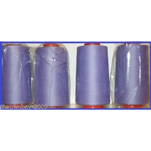 Lilac 24 Overlocking Sewing Machine Polyester Thread Four 5000 Yards Cones