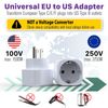 Fosmon Compact European EU To US Plug Adapter, Europe Type C/E/F Plug Converter