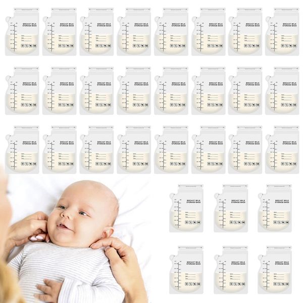 30 Pcs Fresh-Keeping Breast Milk Storage Bags 250ml Breast Milk Freezer Bags for Women to Keep Freezer Breast Milk Fresh and Store Other Babyfoods Milk Juice Vegetable Juice Rice Paste