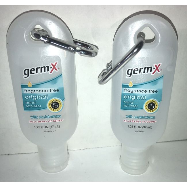 Germ-X With Attachment For Bags/Purses/Backpacks  Hand Sanitizer 2ea 1.25oz Blts