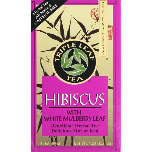 Triple Leaf Tea Bags Hibiscus White Mulberry, 1.34 Oz, 20 Count