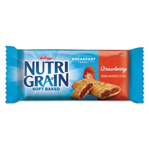 KELLOGGS 35945 Nutri-Grain Cereal Bars, Strawberry, Indv Wrapped 1.3oz Bar, 16/Box