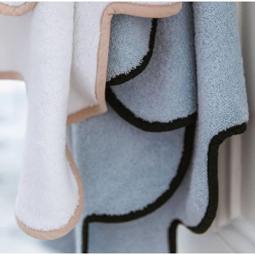 Kassatex Chairish Towels - White/Navy/Washcloth