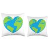 Heart shaped world earth globe world map design Throw Pillow