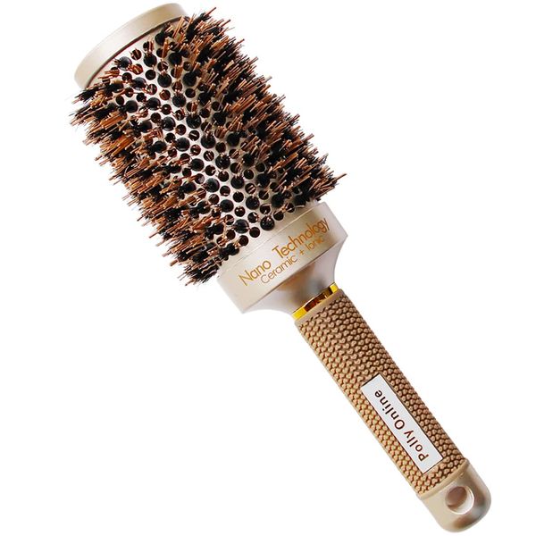 Round Hair Brush Blow Drying Brush Ionic Boar Bristles Anti-Static Round Brush for Hair Drying,Curling & Straightening