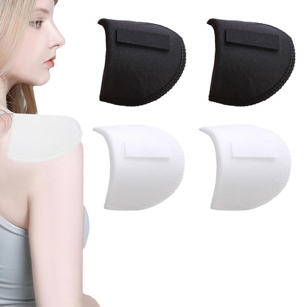 SSKHE 2Pairs Set-in Shoulder Pads,Breathable Sponge Pads,Foam Sponge Shoulder Pads,Sewing Shoulder Pads,Sponge Shoulder Pads for Women Men Blazer Suit T-Shirt