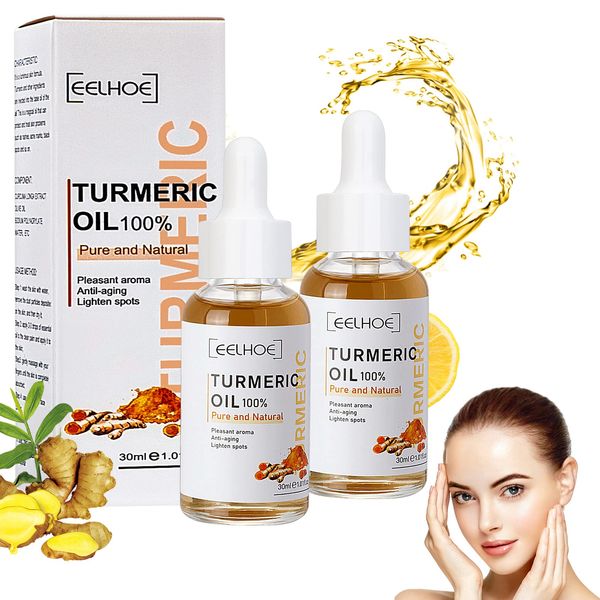 2 x Turmeric Dark Spot Corrector Serum, Turmeric Serum - Kurkuma Serum zur Reparatur dunkler Flecken, Dark Spots Remover Bright Skin Moisturizing Repair Face Serum, Turmeric Repair Face Serum (60ML)