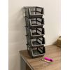 Pack of 4 & 5 Stackable Storage Baskets Plastic Stacking Basket Set, Household Stackable organizer (Pack of 5, Cream)