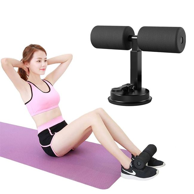 Abs Machine, Suction Cup Type, Foot Fixation, Abs Training Bar, For Home Use, Indoor, Abs Equipment, Adjustable Height, Firmly Attached, Strong Adhesion with Suction Cup, Unisex (Single Rod, Single