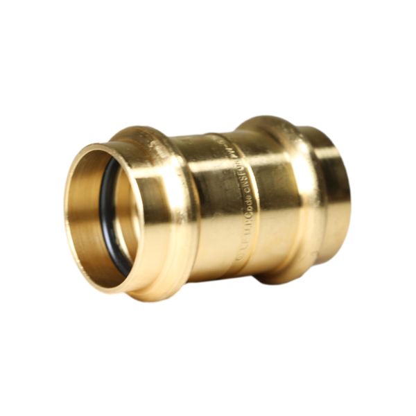 XFITTING 1 inch x 1 inch Press Coupling, Brass, 5 Pieces