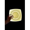 Elegant Square Salad Plate Set for 6 - Microwave Safe Ceramic Tableware