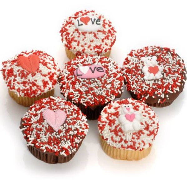 Romantic Belgian Chocolate Gourmet Cupcakes- 6 Pack