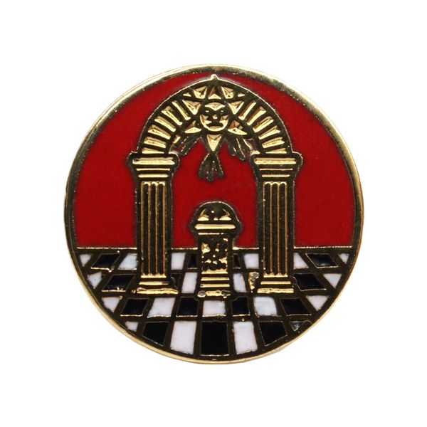 Masonic Royal Arch Red and Gold Round Lapel Pin