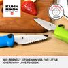 Kuhn Rikon Kinderkitchen Knife Set (2 x Child Safe Knives). Kids Cutlery Set. Childrens Knives. Safety Knives for Children. Kids Knives for Cooking – 3 Year Kuhn Rikon Kitchen Accessories Guarantee