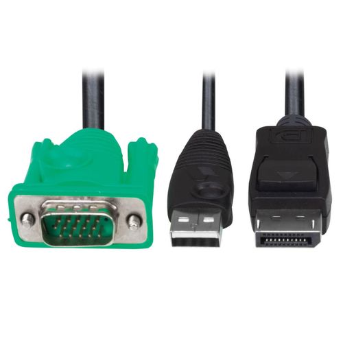 Tripp Lite VGA to DisplayPort & USB-A Adapter Cable Kit, Connects Tripp Lite B020-U & B022-U KVM, 6 Feet / 1.8 Meters, (P778-006-DP)