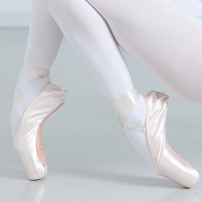 Sansha Pink Ballet Pointe Shoes Satin Upper With Ribbon Women Dance Toe  Shoes