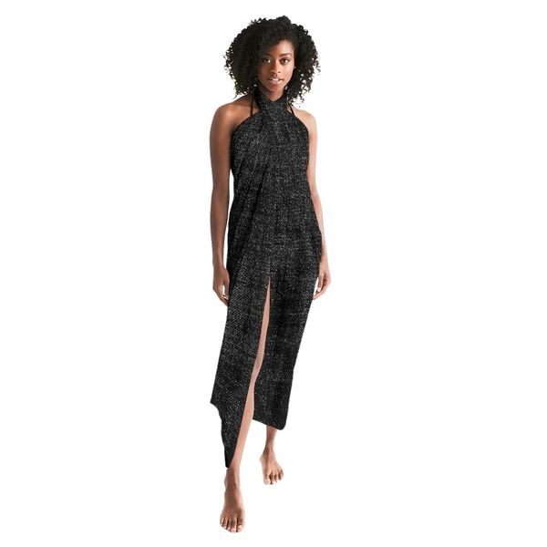 Sheer Sarong Swimsuit Cover Up Wrap / Distressed Black - Universal