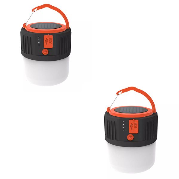 2 Solar Camping Lights Solar Lamp Solar-Powered Camping Light LED EmergencyPower