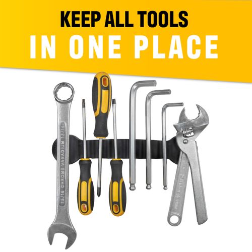 Strong Hand Tools, Magnetic Socket Holder, Size: 9.5" x 2", TPE, Slot Holds 2 lb, Backing Hold Capacity 13 lb./5.8 kg, Magnetic Tool Storage, MSH180