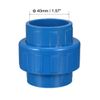 sourcing map 40mm X 40mm PVC Pipe Fitting Union Solvent Socket Quick Connector Blue 2pcs