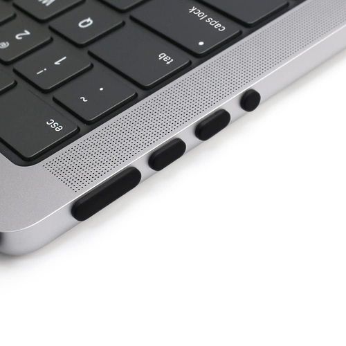 ProElife 7 Pcs Anti Dust Dirt Plug Cups Set for 2023-2021 MacBook Pro 14.2 inch 16.2 inch M3 M2 M1 Pro/Max (Model: A2779/A2442/A2780/A2485) Accessory Silicone Anti Dirt Protective Cover (Black)