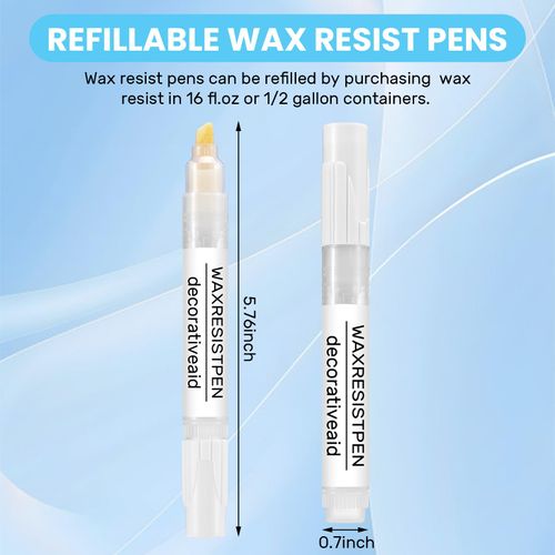 Marspark 2 Set Wax Resist Pens for Pottery Glaze Refillable Ceramic Wax Pens for Decorating Under Pottery Bisque Not Contain Liquid