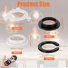 8Pcs Plastic Light Shade Adapter, E27 to E14 Lamp Shade Reducer Ring, Lampshade Washer Converter, Screw Light Fitting Adapter Ring, E14 Socket Replacement Ring for Table Lamp Ceiling Lights