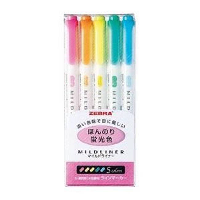 (Bulk Purchase) Zebra Mildliner, Set of 5 Colors, WKT7-5C [x5]