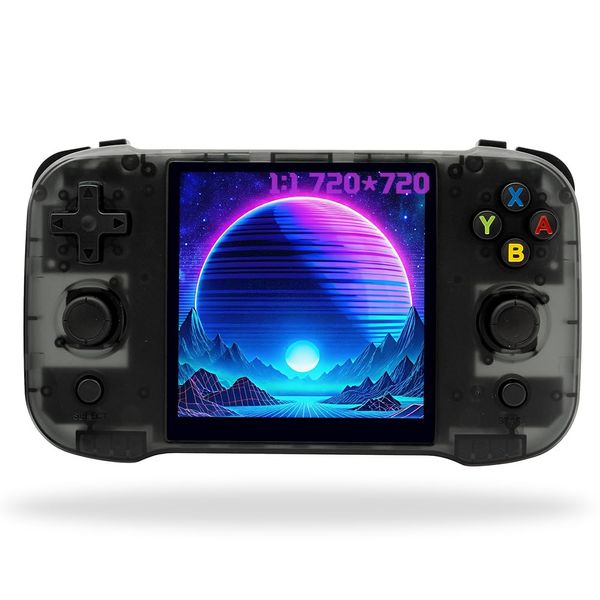 FINGEREVO R46S Handheld Game Console 4.0-in 720 * 720 IPS OCA 1:1 Screen RK3566 Opensource System Black Transparent