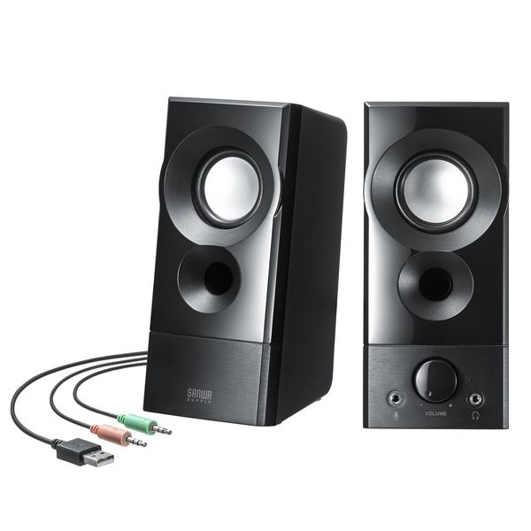 Sanwa Supply MM-SPL20UBK USB Powered Speaker (Practical Maximum Output 6W)