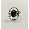 VIE Studded Oval Cabochon Ring, Black Agate