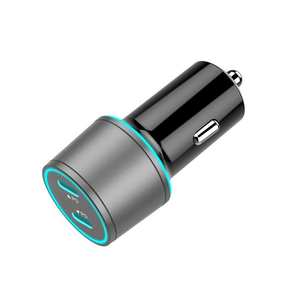 Gray Dual PDC Car Charger 20W Fast Charging Adapter